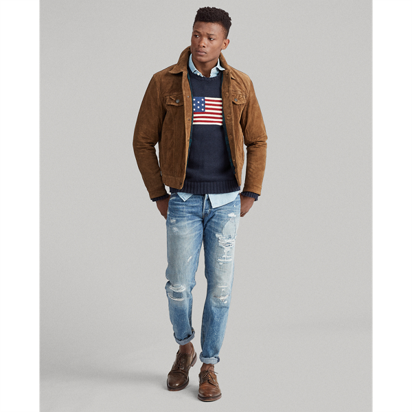 Smith Brown Suede Trucker Jacket Polo Ralph Lauren 3