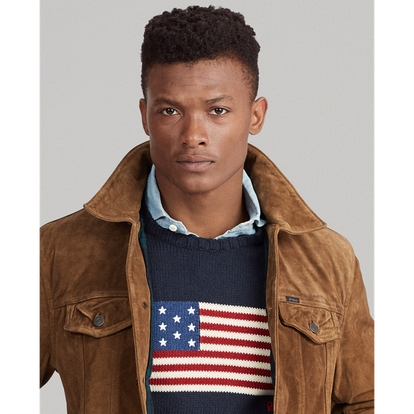 Smith Brown Suede Trucker Jacket Polo Ralph Lauren 6