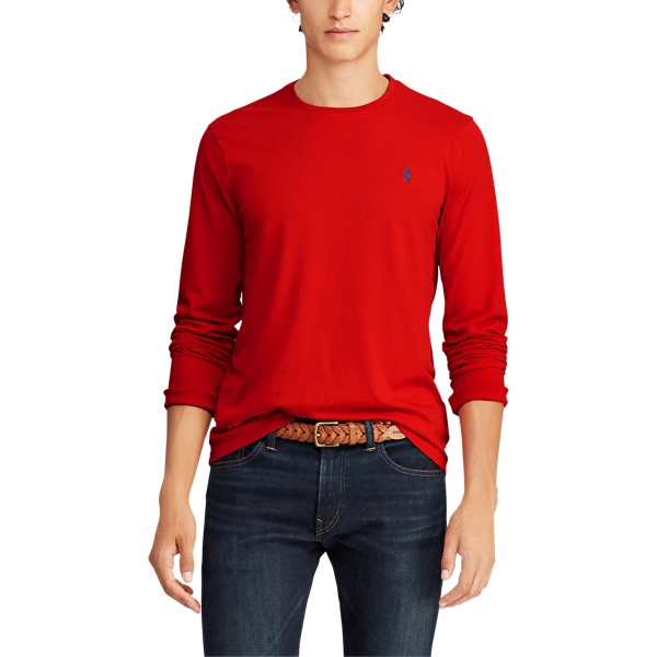 RL Red Custom Slim Jersey Long-Sleeve T-Shirt Polo Ralph Lauren 4