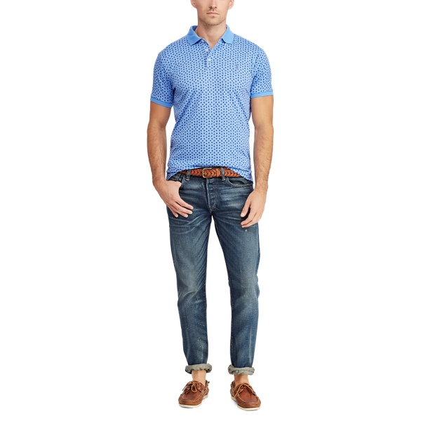 Polo de tacto suave custom slim Polo Ralph Lauren en Harbor Island Blue Multi 4
