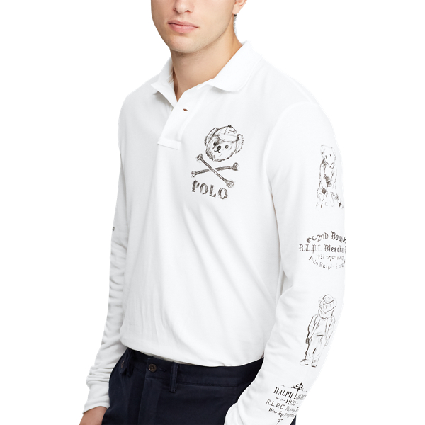 Mens white ralph lauren long sleeve polo best sale