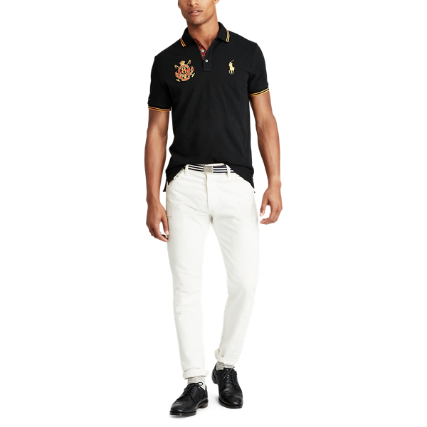 Polo ultra cintr&eacute; en coton piqu&eacute; Polo Ralph Lauren en Black 4