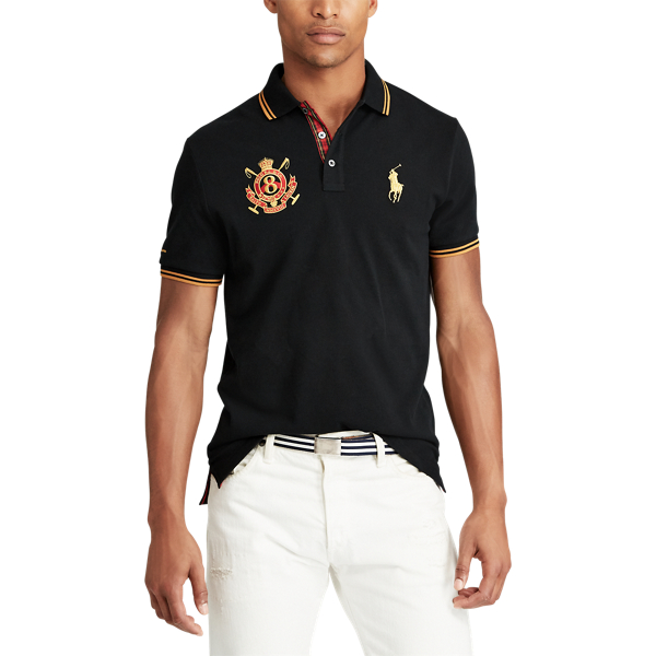 Polo ultra cintr&eacute; en coton piqu&eacute; Polo Ralph Lauren en Black 5