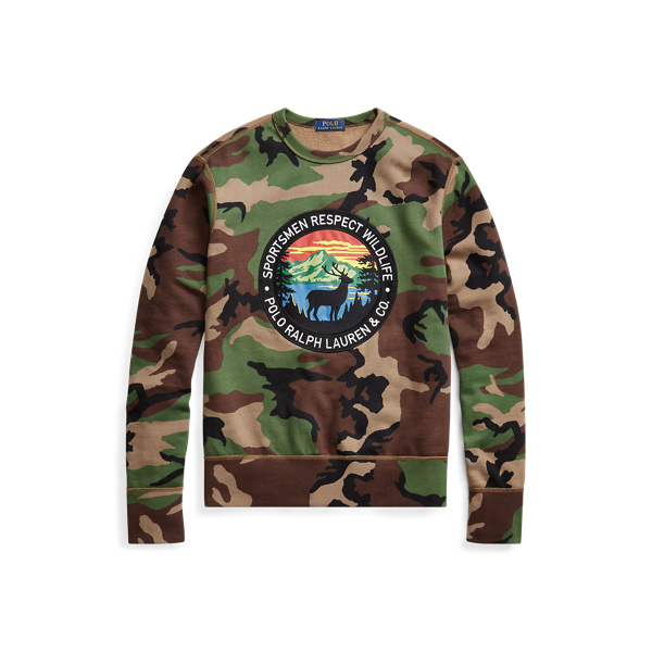 Camo Cotton Blend Sweatshirt for Men Ralph Lauren UK