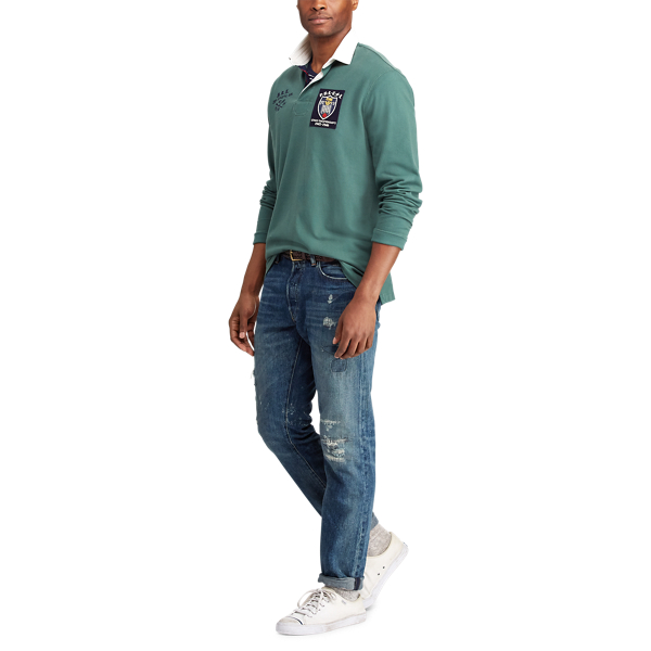 Washed Forest Classic Fit Mesh Rugby Shirt Big & Tall 2