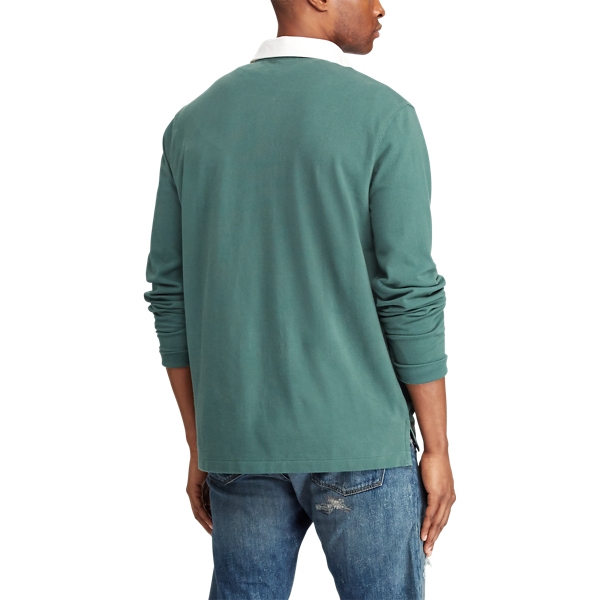 Washed Forest Classic Fit Mesh Rugby Shirt Big & Tall 4