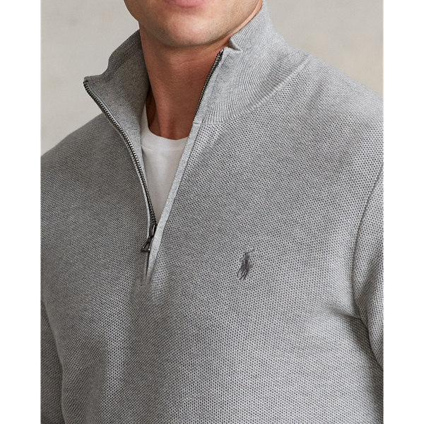 Mesh-Knit Cotton Quarter-Zip Jumper for Men | Ralph Lauren® LB