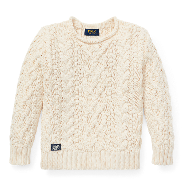 Pull en tricot d'Aran de coton Boys 1.5-6 Years en 1