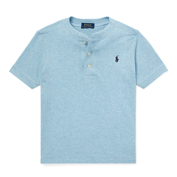 Cotton Mesh Henley Shirt