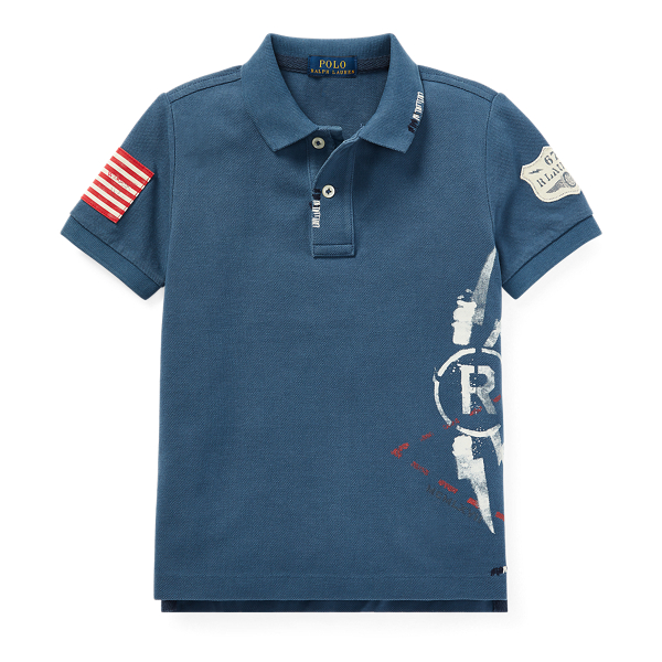 Cotton Mesh Graphic Polo for Boys Ralph Lauren PE