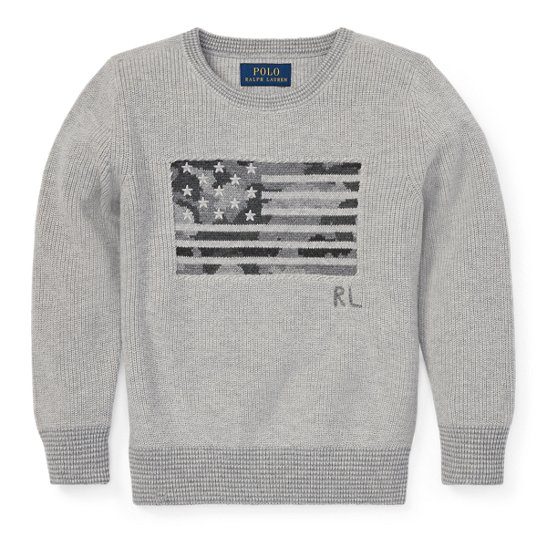 Camo Flag Cotton Jumper Boys 6-14 Years 1