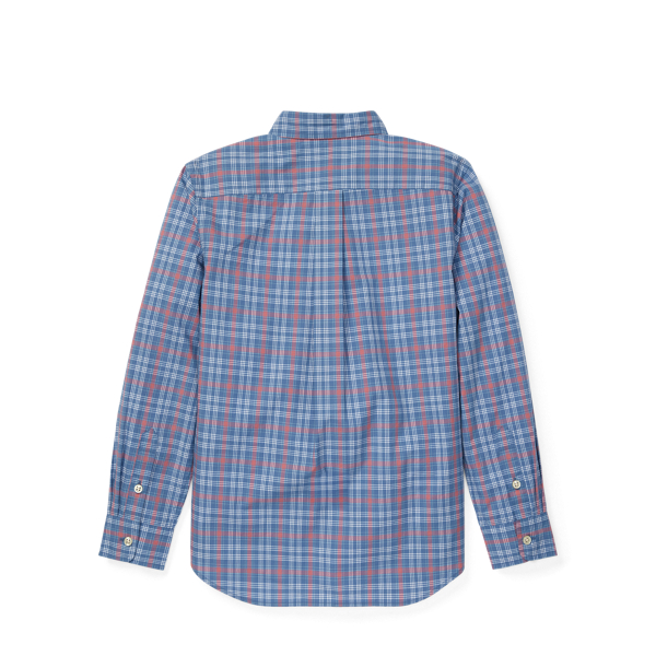 Blue Multi Plaid Cotton Poplin Shirt Boys 8-20 2