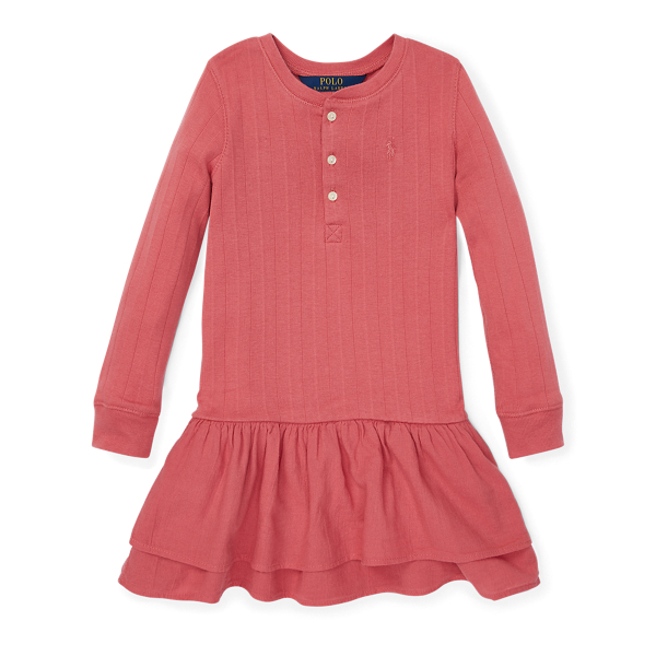 Cotton Henley Dress Girls 1.5-6.5 Years 1