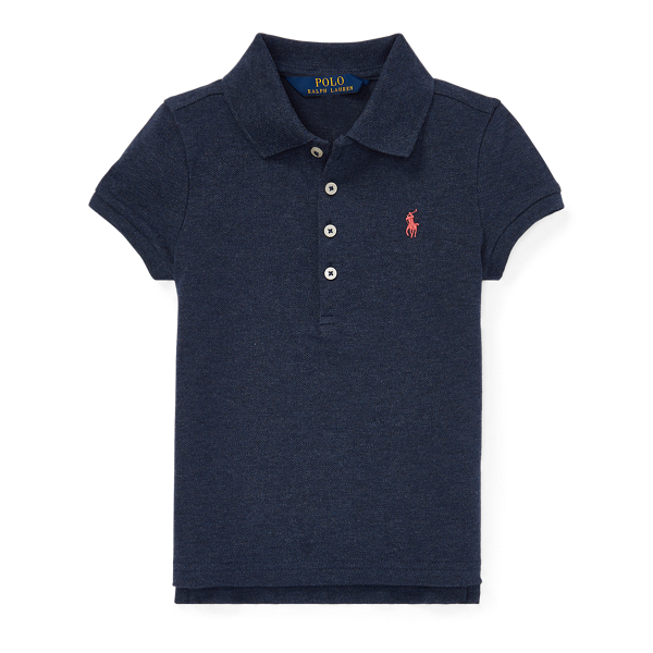Stretch Mesh Polo Shirt Girls 1.5-6.5 Years 1