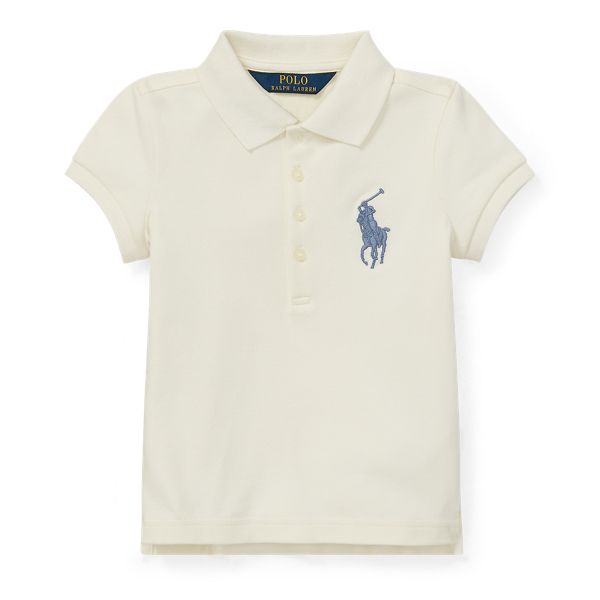 Big Pony Stretch Mesh Polo Girls 1.5-6.5 Years em 1