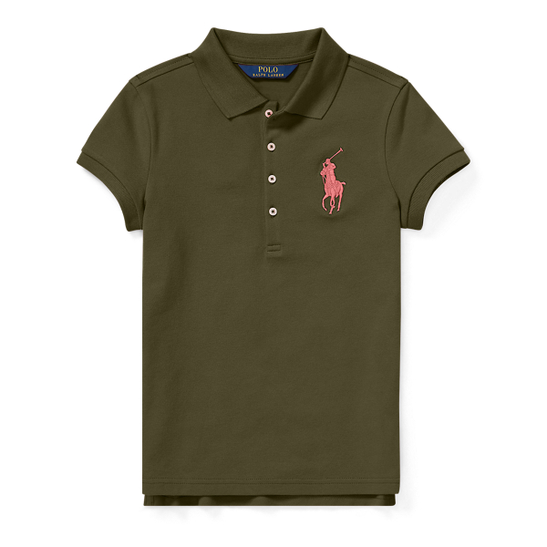 Big Pony Stretch Mesh Polo Girls 7-14 Years 1