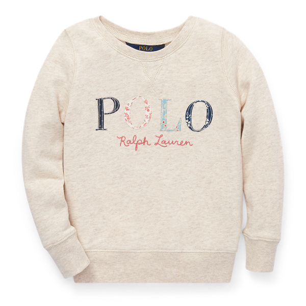 Sweat Polo fleuri en coton &eacute;ponge Girls 1.5-6.5 Years en 1