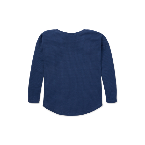 Federal Blue Waffle-Knit Top Girls 7-16 2