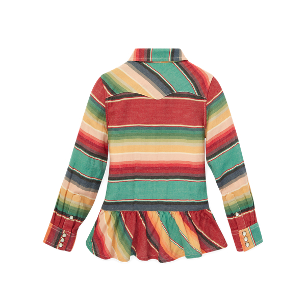Red/Turquoise Multi Serape Cotton Western Shirt Girls 2-6x 2