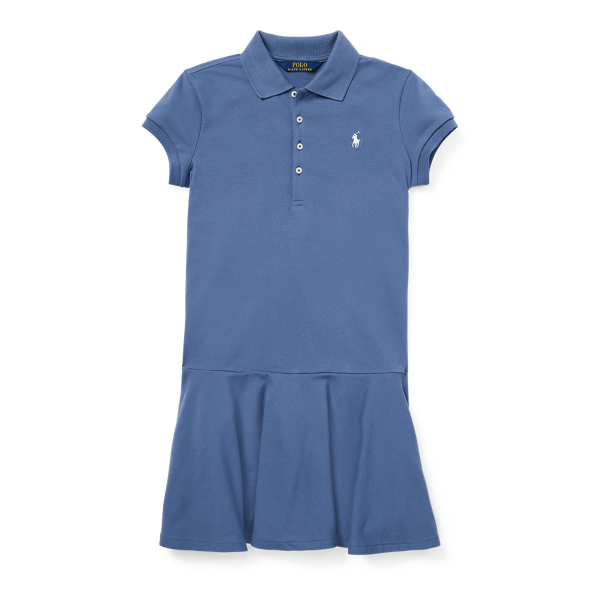 Carson Blue Short-Sleeve Polo Dress Girls 7-16 1