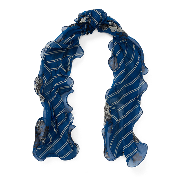 Twilight Royal Stripe Silk Chiffon Scarf Lauren 1