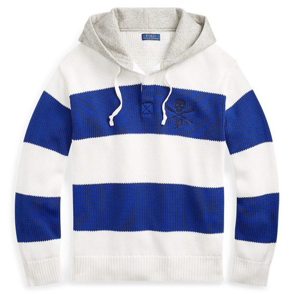 Cotton Hooded Rugby Sweater