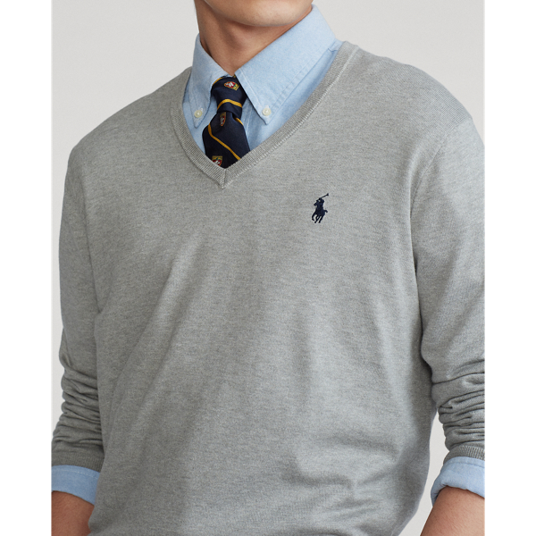 Andover Heather Cotton V-Neck Jumper Polo Ralph Lauren 6