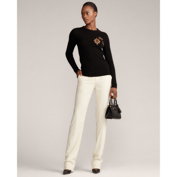 Black Crest Cashmere Crewneck Ralph Lauren Collection 4