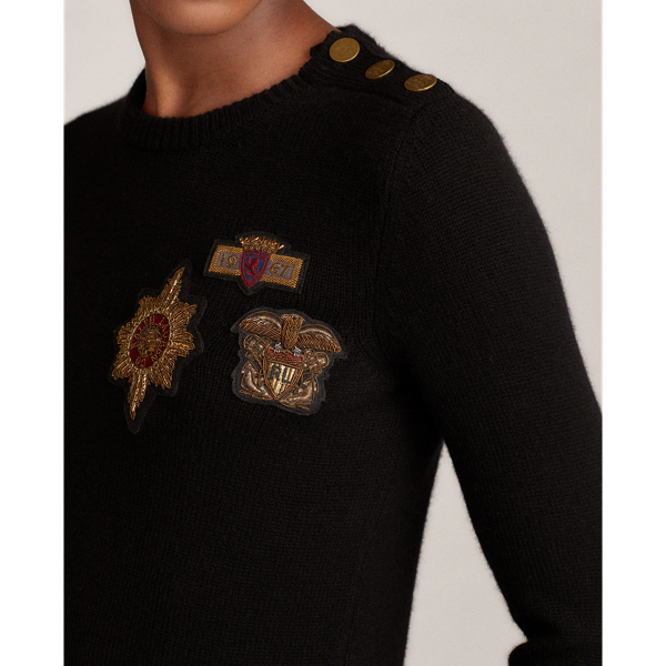 Black Crest Cashmere Crewneck Ralph Lauren Collection 6