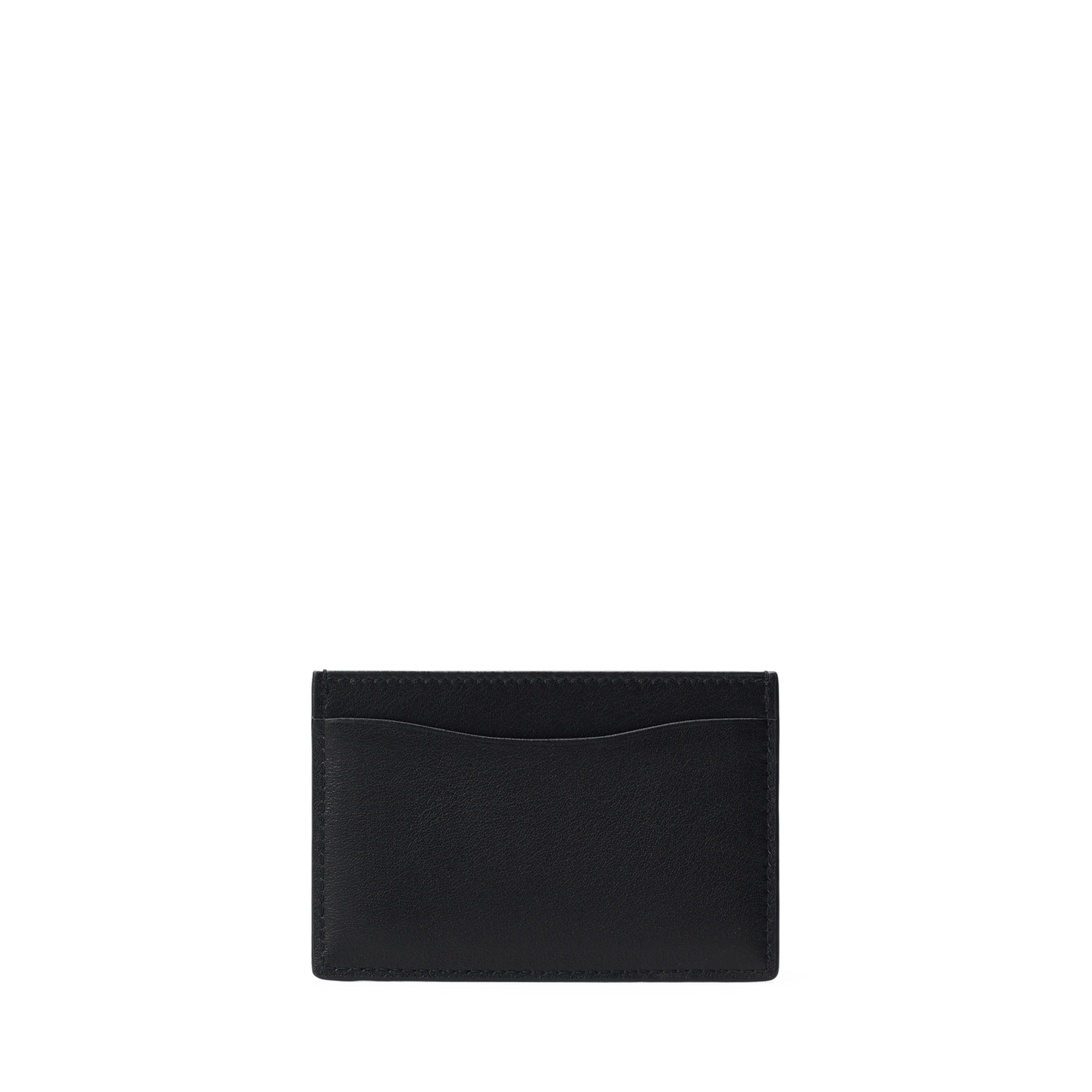 Мужской кошелёк Ralph Lauren Metal-Plaque Leather Card Case, цвет: Чёрный — фото 1