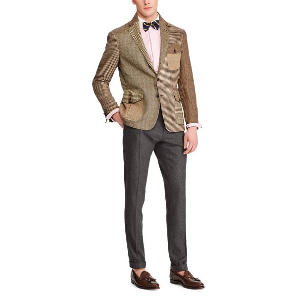 Brown And Tan Patchwork Sport Coat Polo Ralph Lauren 3