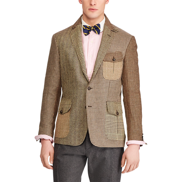 Brown And Tan Patchwork Sport Coat Polo Ralph Lauren 4