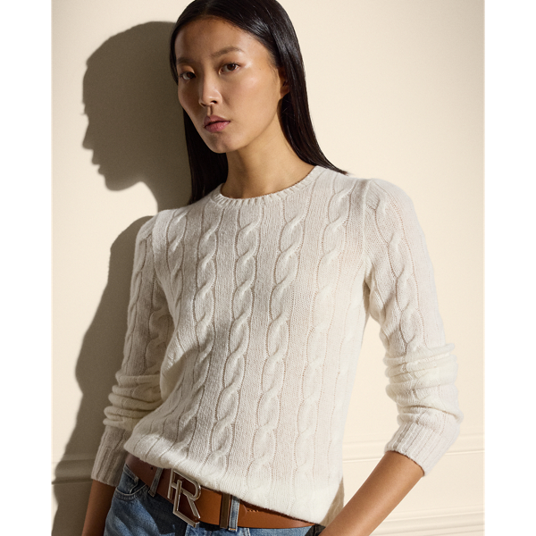 Cable Knit Cashmere Jumper for Women Ralph Lauren UK