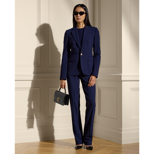 Navy Parker Wool Crepe Jacket Ralph Lauren Collection 4