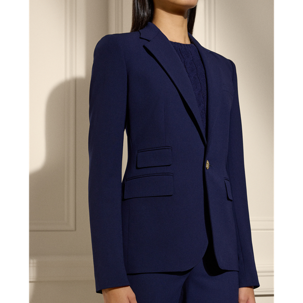 Navy Parker Wool Crepe Jacket Ralph Lauren Collection 6