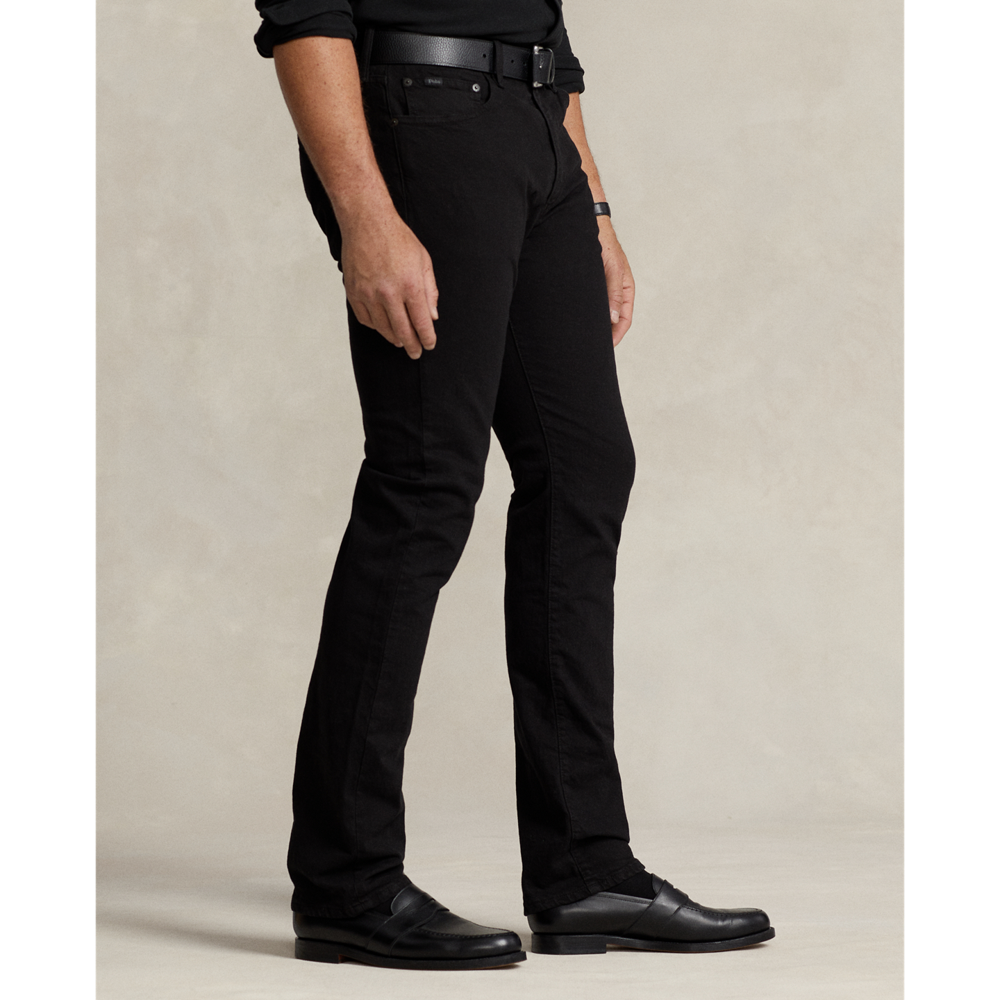 Мужские джинсы Ralph Lauren Hampton Straight Stretch Jean, цвет: Чёрный — фото 2