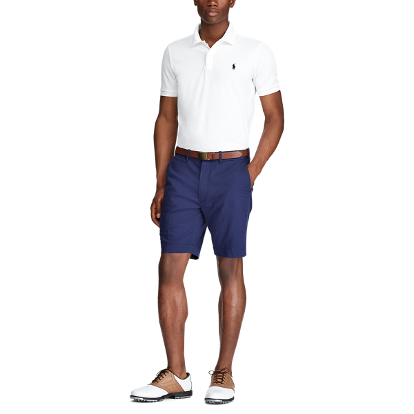 Polo en piqu&eacute; stretch Custom Slim Fit Polo Golf en Blanc 2