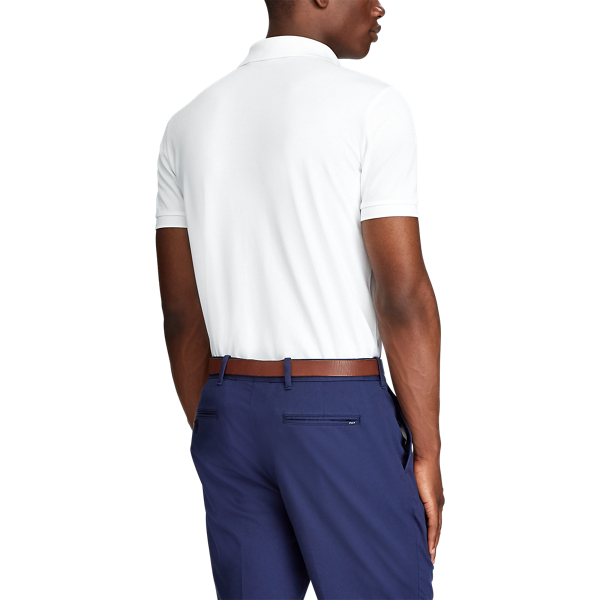 Polo en piqu&eacute; stretch Custom Slim Fit Polo Golf en Blanc 4