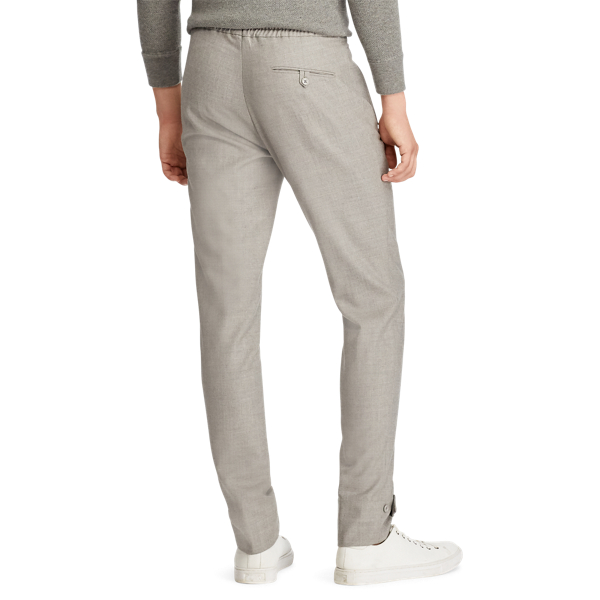 Medium Grey Melange Slim Fit Wool Flannel Trouser Purple Label 5