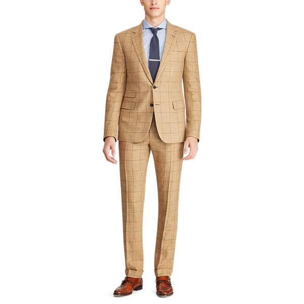 Brown And Tan Gregory Hand-Tailored Windowpane Jacket Purple Label 4