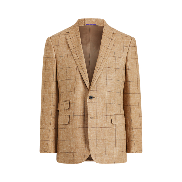 Brown And Tan Gregory Hand-Tailored Windowpane Jacket Purple Label 2