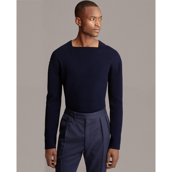 Classic Chairman Navy Cashmere-Blend Jumper Purple Label 7
