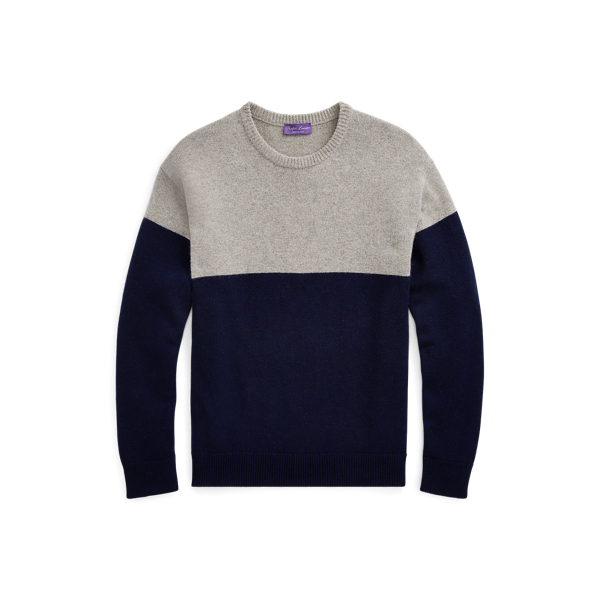 Color-Block-Kaschmirpullover Purple Label in 1