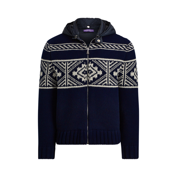 Wool-Blend Full-Zip Sweater Purple Label em 1