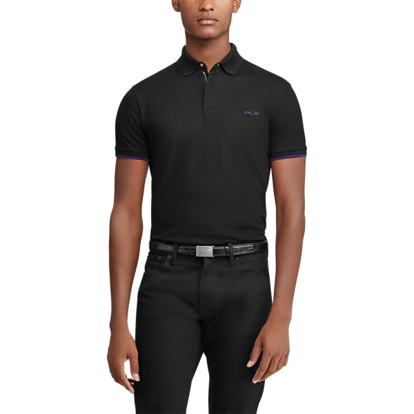 Polo Black/Bright Purple RLX Zip-Placket Stretch Polo Purple Label 5