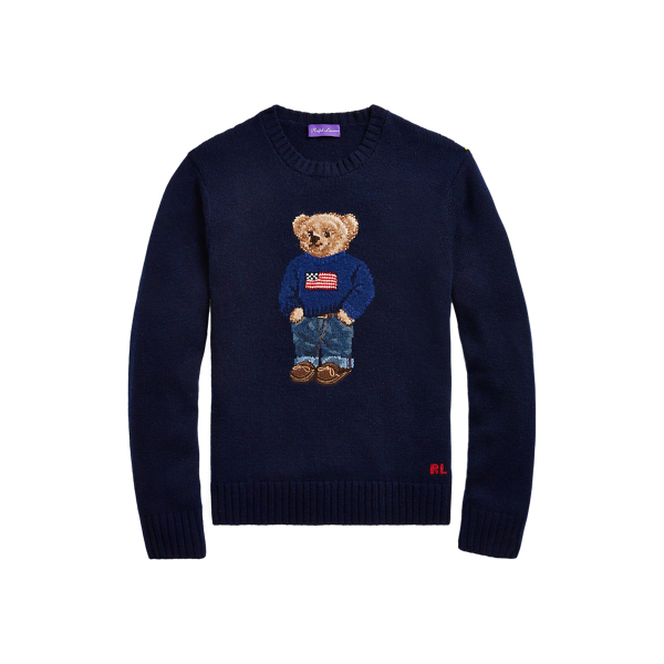 Ralph lauren purple label bear sweater hotsell