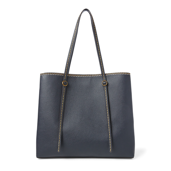 Navy Pebbled Leather Lennox Tote Polo Ralph Lauren 1