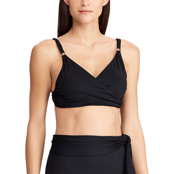 Black Wrap Bikini Top Lauren 3