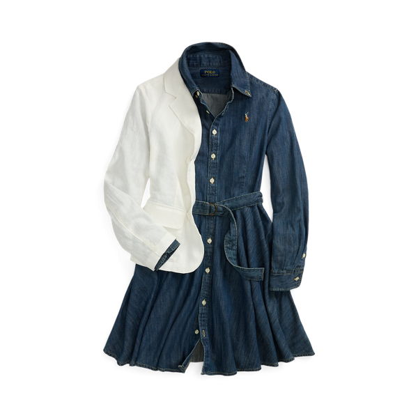 Belted Cotton Denim Shirtdress Ralph Lauren