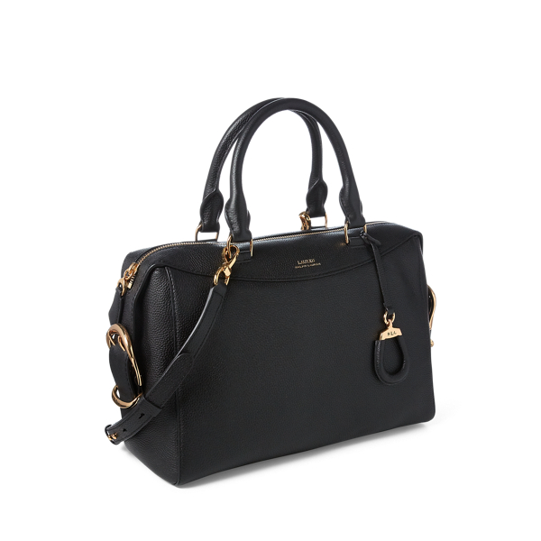 Black Leather Satchel Lauren 3